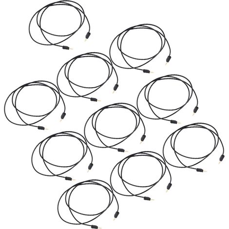 Jeu de 10 cordons de test banane 2mm noir, fiche en laiton, câble PVC pour multimètre, fil électrique de mesure. (1/5)