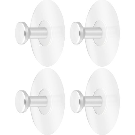 ganchos adhesivos para baño, gancho para toallas de acero inoxidable de 6 kg máx., soporte para toallas sin taladrar, gancho para ropa autoadhesivo, gancho de pared para ducha, cocina (plata) (1/5)