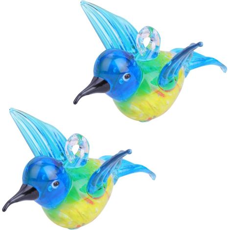 Bunte Glas Kolibri Deko zum Aufhängen 2 Stück Leichtes Glas