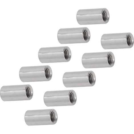 Lot de 10 écrous de raccordement ronds M12 en acier inoxydable écrous connecteurs pour tige filetée femelle fixation (1/5)