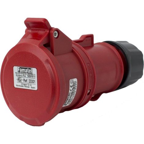 Tragbare elektrische steckdose famatel rot 16A 400V