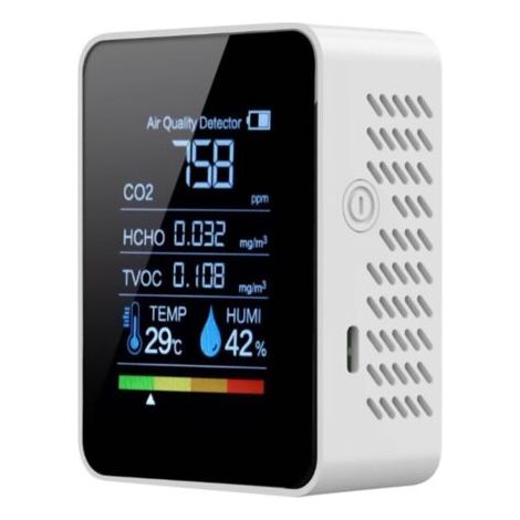 Testeur d'air détecteur de monoxyde de carbone pour la maison, mesures CO2 HCHO TVOC, température, humidité, moniteur de sécurité pour tentes (1/4)