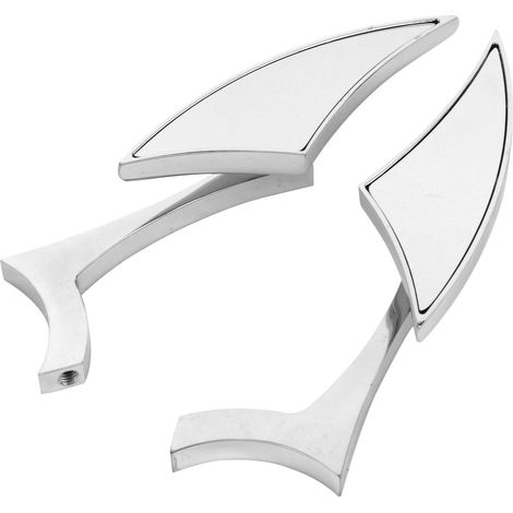 2 rétroviseurs moto filetage 8mm 10mm chromé miroir latéral guidon motocyclette (1/5)