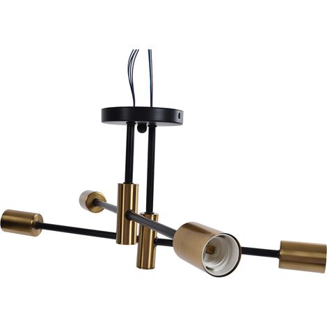 Plafonnier en fer 4 têtes, style nordique moderne, pour salon, chambre, salle à manger, douille E27, créatif, sans ampoule, tension 110-220V. (1/5)