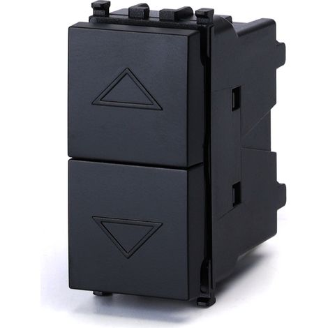 Doppio Pulsante con frecce 10A nero compatibile anche con Vimar Plana (1/2)