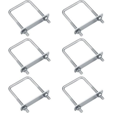 Boulons en U M6 – Acier inoxydable 80x50mm – Lot de 6 pièces – Résistants à la corrosion pour fixation tuyaux et tôles (1/5)