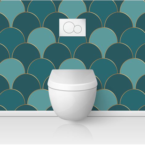 Crédence adhésive WC - Motif élégant - 60x60 cm - Adhésif MAT (1/3)