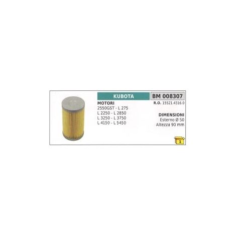 Filtro gasolio KUBOTA 2550GST - L275 - L2250 - L5450 rasaerba 15521.4316.0