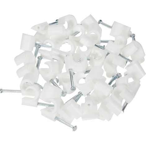 Colliers de serrage - Fixation de câbles électriques - Attaches de câble - Clips de câble - Diamètre 12 mm - Blanc, 100 pièces (1/4)