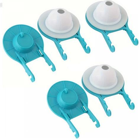 5-piece toilet tank accessories: water shut-off valve, water-saving device, plastic seat cover, rubber flush valve