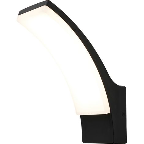 Litecraft Bengle Wall Light Outdoor Curved 12 Watt 4000K Integrated LED - Black (1/5)
