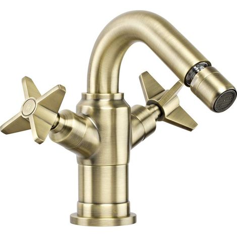 Miscelatore bidet in ottone doppia manopola finitura ottone - Tevo