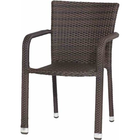 Minas Stapelsessel Gestell Aluminium schwarz, Fläche Gardino®-Geflecht maron (1/5)