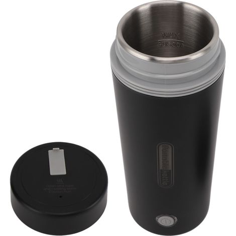 Bouilloire électrique de voyage 300 W 350 ml en acier inoxydable, isolation automatique, mini-bouilloire portable pour café et thé, noire, prise UE 220 V 50 Hz (1/5)