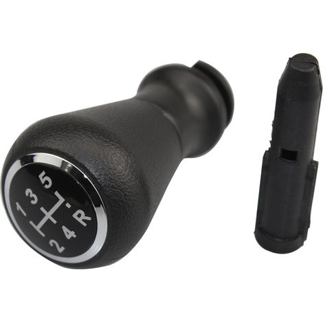 Pommeau de Vitesse Manuelle 5 Vitesses pour Peugeot 106 107 206 207 307 308 406 Citroen C1 C2 C3 C4 - Levier de Boîte Manuelle, Finition Noir et Argent