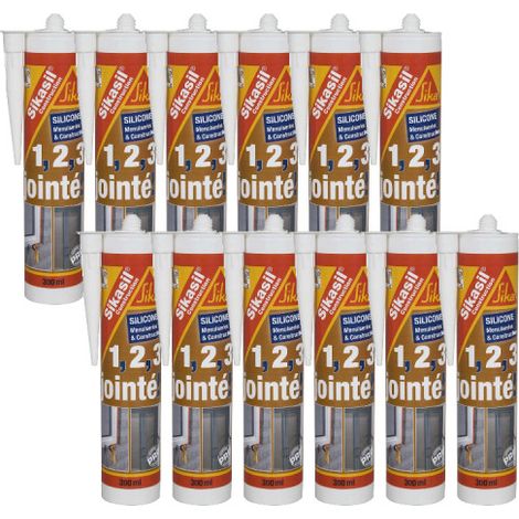 SIKA Sikasil Bau-Silikondichtmasse 12er-Set - Transparent - 300ml