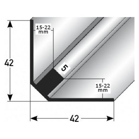 Treppeninnenecke "Ardsley", Einfassung: 15 - 22 mm (Edelstahl matt, gebohrt)-1000-15 (1/2)