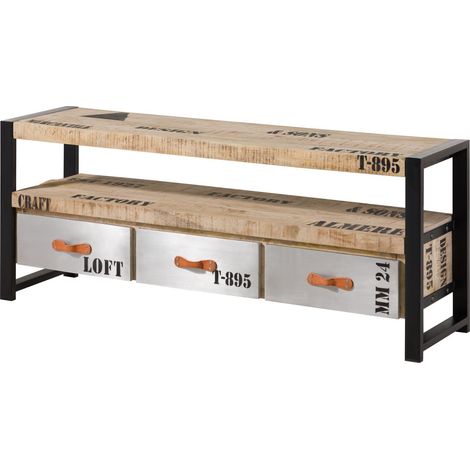 TV-Board Mango 150x40x60 natur bedruckt FACTORY 106