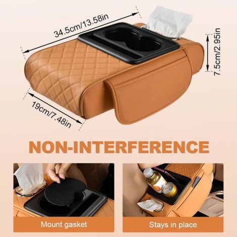 Housse de protection pour accoudoir de voiture, console centrale, avec rangement, auto/camion. Meoiruery (1/5)