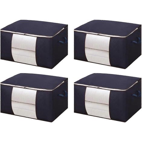 Sac de rangement pour vêtements, boîte de rangement pliable pour couvertures en tissu, organisateur de penderie avec fenêtre transparente