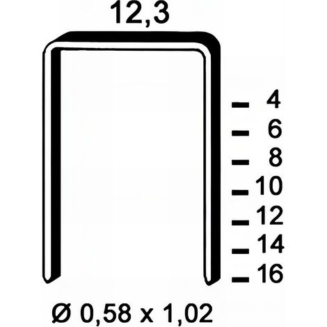 10 000 agrafes galvanisées AD-06 - 12,3 x 6 x D. 0,58 x 1,02 mm - 6AD061 - Alsafix