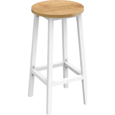 Tabouret de bar - pieds en chêne/blanc