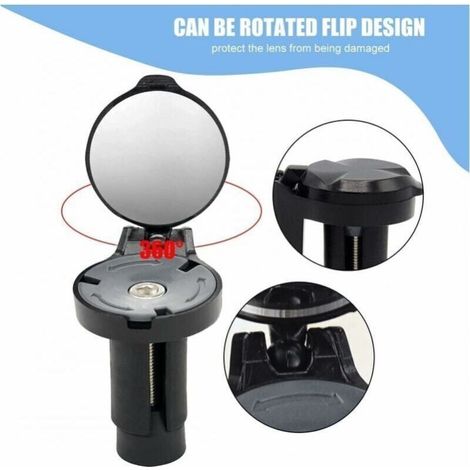 2 Pièces Retroviseur Velo Miroirs De Vélo Retroviseur Trotinette Electrique Retro Miroir Convexe 360° Réglable Rétroviseur Pliable pour Guidon pour Vélo de Route de Montagne (1/2)