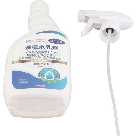 Spray insecticide liquide anti-cafards, fourmis, punaises, puces - répulsif exterminateur intérieur/extérieur, 1 flacon + 1 pulvérisateur (1/5)