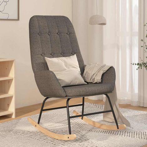 vidaXL Silla mecedora de tela gris claro (1/5)