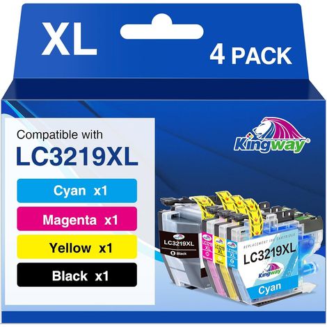LC3219XL LC3217 Cartouches d'encre Compatible pour Brother LC3219 XL LC3217 3219XL avec Brother MFC-J5335DW J5330DW J6930DW J5730DW J6530DW J5930DW J6935DW, 4 Pack (1/5)