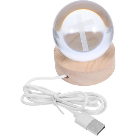 Veilleuse Cristal avec Support Boule Lumineuse Décorative (1/5)