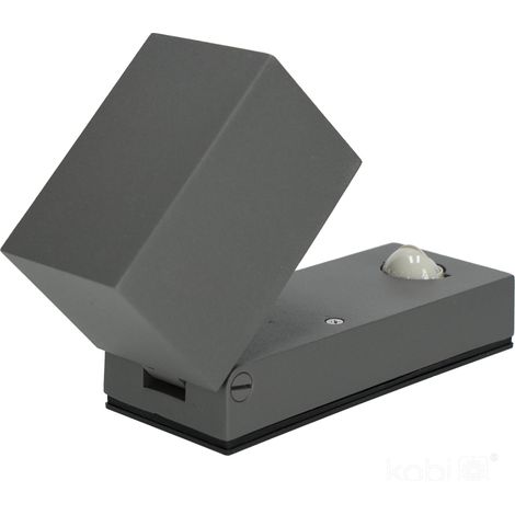 Lámpara de pared para jardín con sensor de movimiento 1xGU10 IP44 gris (1/5)