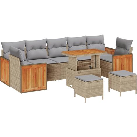 Maison Exclusive - Gartensofa-set mit Kissen 13 pcs Beige und Hel