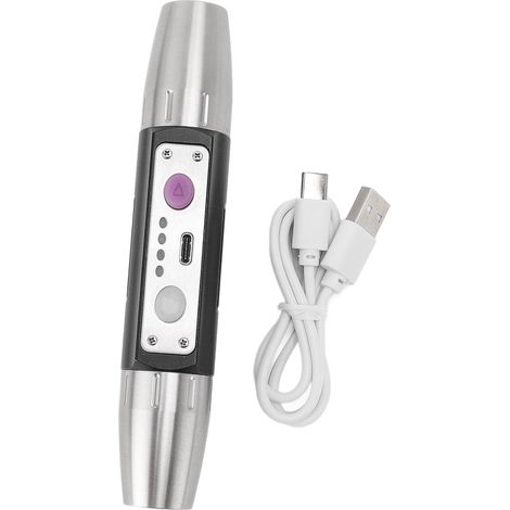 Ortviai Lampe d’expertise pour pierres précieuses – Torche double face 4 sources lumineuses (blanc, jaune, UV365/395) – Rechargeable USB (1/5)