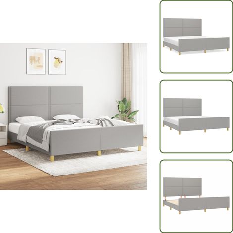 Bettgestell ohne Matratze Hellgrau 180x200 cm Stoff - Bettgestell - Boxspringbetten - Doppelbett - Lattenrost - Himmelbett (1/5)