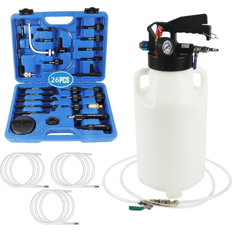 Pompe remplissage huile transmission 8L pneumatique 26 adaptateurs ATF (1/5)