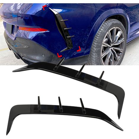 (Video verfügbar) Heckstoßstangen-Canards in Hochglanzschwarz (ein Paar, links und rechts) für BMW X6 G06 M Sport 2019-2023 (ZST-434) (1/5)