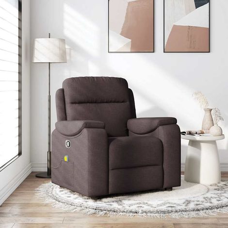 Massagesessel Dunkelbraun Stoff vidaXL (1/5)