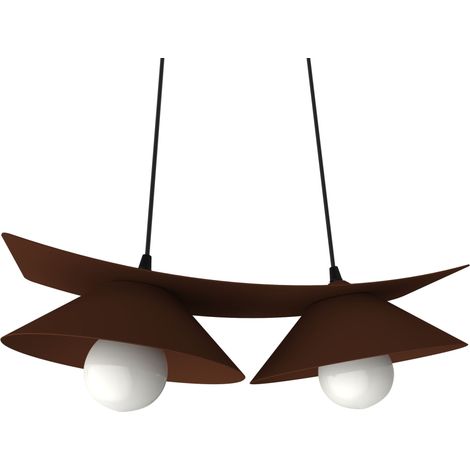 LUMICOM  MILLER Sospensione, 2X E27, max 42W, metallo, marrone corten, L.27cm (1/4)