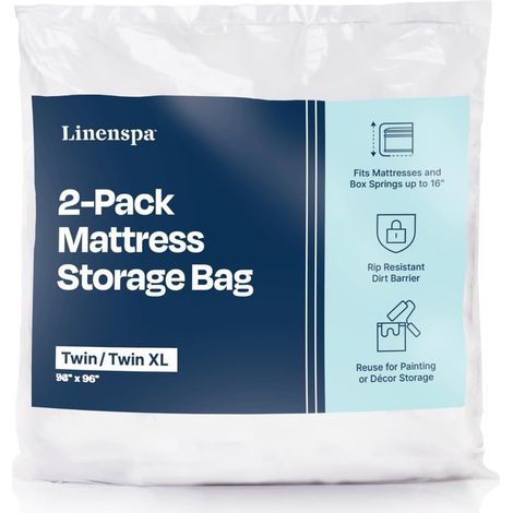 Lot de 2 Sacs pour Matelas King Size/California King pour Le déménagement et Le Rangement – Rangement et élimination – Sac de déménagement Durable en polyuréthane (1/5)
