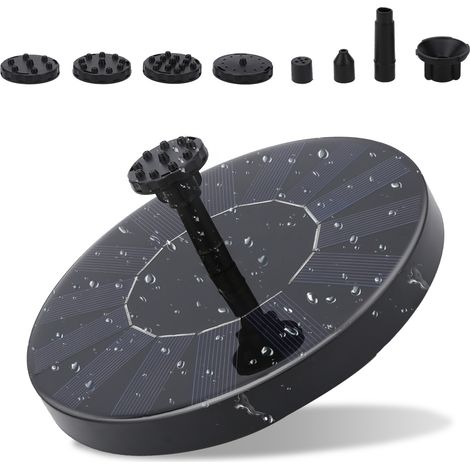 Wolketon Fuente solar 1.5W bomba solar para estanque 6 efectos para estanques de jardín o bañeras Fuente solar (1/4)