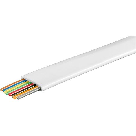 Wentronic Cable de Cinta Teléfono 8-Core 100 m Carrete Blanco/Blanco (1/2)