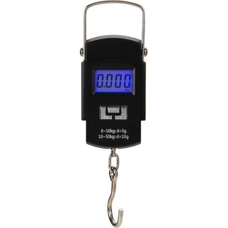 Bilancia digitale portatile per pesca e bagagli – 50 kg, display LCD, precisione ±0,1 kg, alimentazione a batteria, compatta e robusta