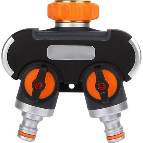 Distributeur d'eau à deux voies, distributeur d'eau 3/4" et 1/2" avec adaptateur pour robinet de tuyau d'arrosage et minuterie d'ar (1/5)