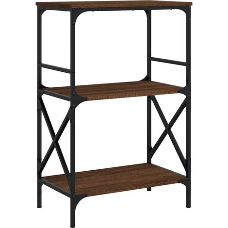 Maison Exclusive - Bücherregal 3 Böden Braun Eiche 59x35x90,5 cm