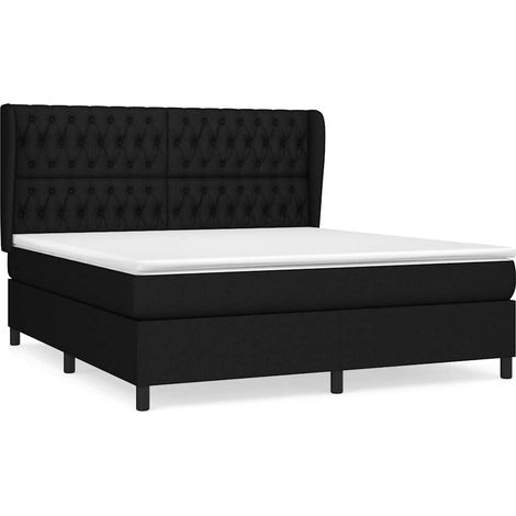 Maison Exclusive - Cama box spring con colchón tela negro 180x200 (1/5)