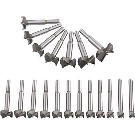 Mèches Bois 19PCS (10MM - 40MM) Fraise Carbure, L'installation de Portes Sphériques, Tiroirs, Mèches à Façonner Foret (1/5)