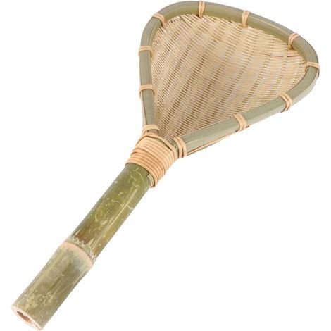 Écumoire/spatule en rotin tressé, 40 cm, pour soupes, ragoûts, sauces et plats chauds et froids. (1/5)
