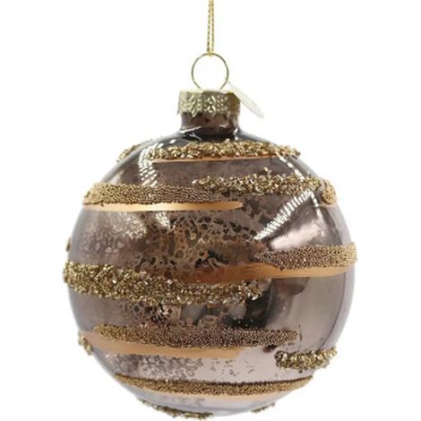 Sfera Vetro Bizzotto Streaks Marrone Ø 8 cm (1/2)