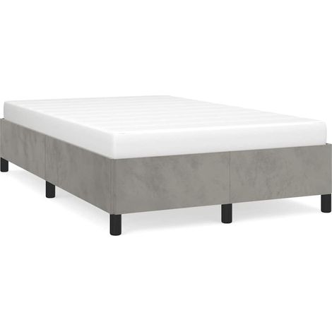 Maison Exclusive - Cadre de lit sans matelas gris clair 120x200 cm velours (1/5)